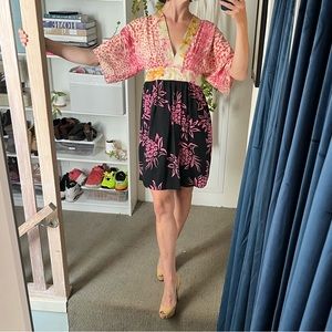 Handmade Kimono-Cut Silk Mini Dress